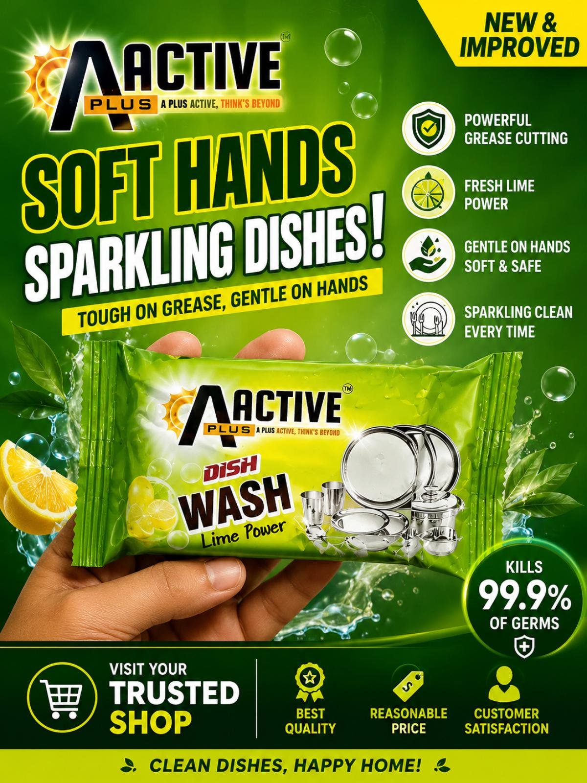 ACTIVE DISHWASH BAR (100GM)